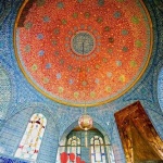 Ornate interior in the Topkapi Palace Sultan Chamber in Istanbul, Turkey